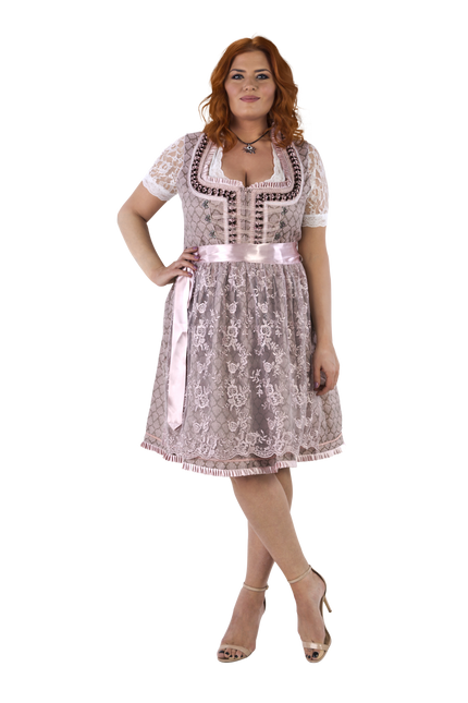 Vestido Dirndl Rosa Oktoberfest Mujer 2 Piezas