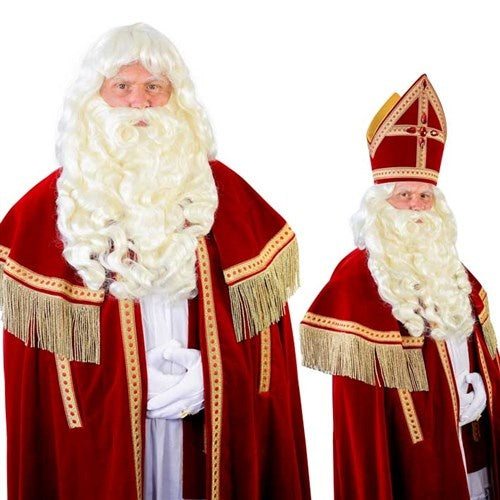 Barba de Sinterklaas con bigote de alambre Myra Kanekalon