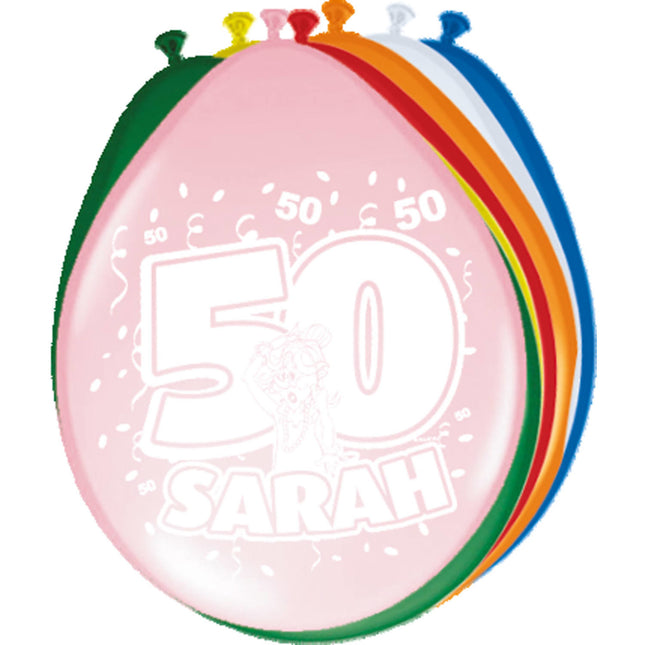 50 Años Globos Sarah 30cm 8pcs