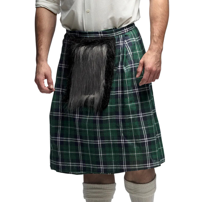 Kilt Verde Hombre Con Bolso