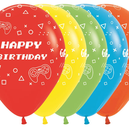 Globos Feliz Cumpleaños Juego On Fashion Mix 30cm 25pcs