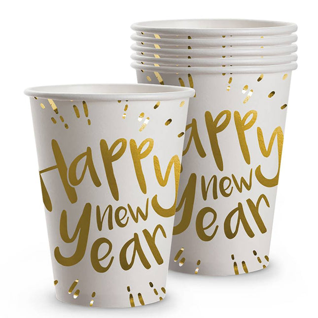 Tazas Feliz Año Nuevo Cartón 250ml 6uds.