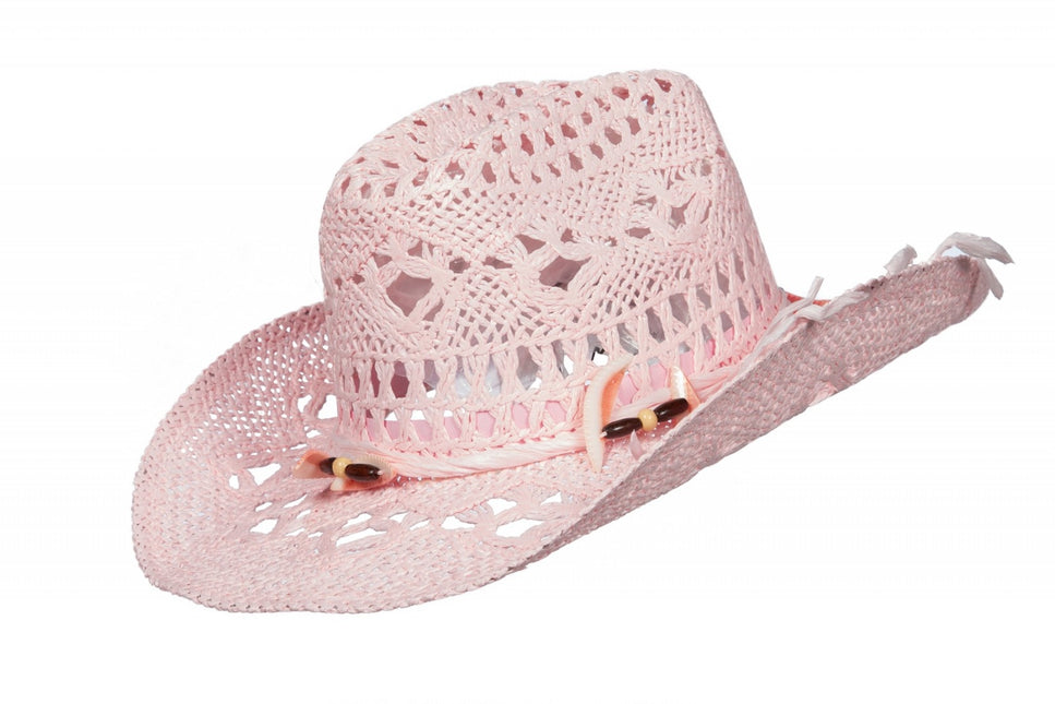 Sombrero Rosa Paja Señoras