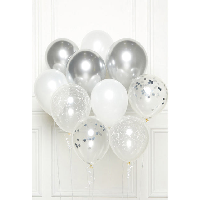 Juego Globos Plateados 30cm 10pcs