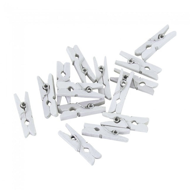 Mini Clavijas Madera Blanco 24pcs