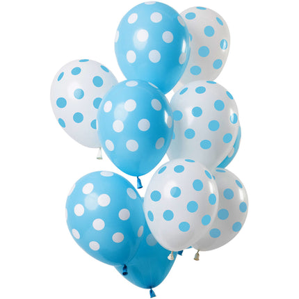 Globos Azules Lunares 30cm 12pcs