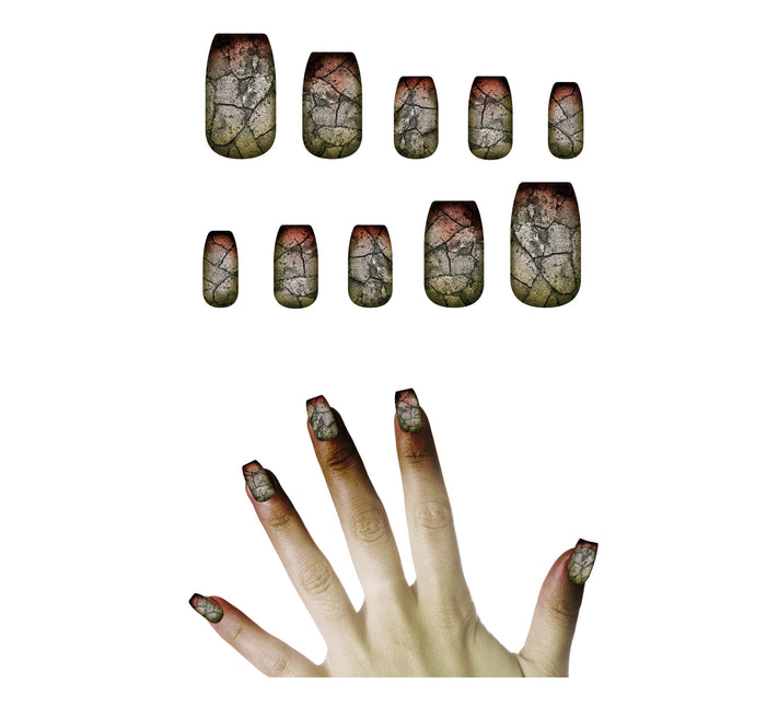 Halloween Uñas postizas Zombie 10pcs