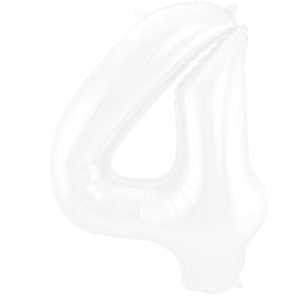 Globo Foil Figura 4 Blanco Mate XL 86cm vacío