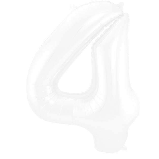 Globo Foil Figura 4 Blanco Mate XL 86cm vacío