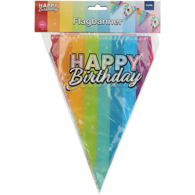 Happy Birthday Slingers Confeti Arcoiris 6m