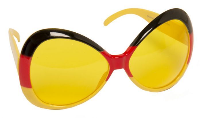 Negro Rojo Amarillo Gafas XL