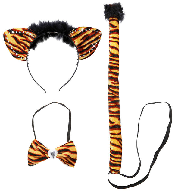 Conjunto de disfraz de tigre, 3 piezas