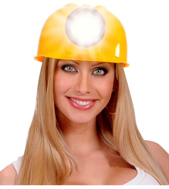 Casco de construcción con luz