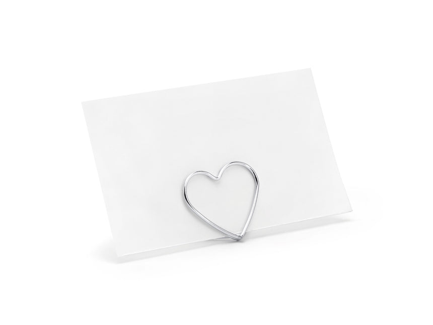 Tarjeteros Corazones Plata 2,5cm 10pcs