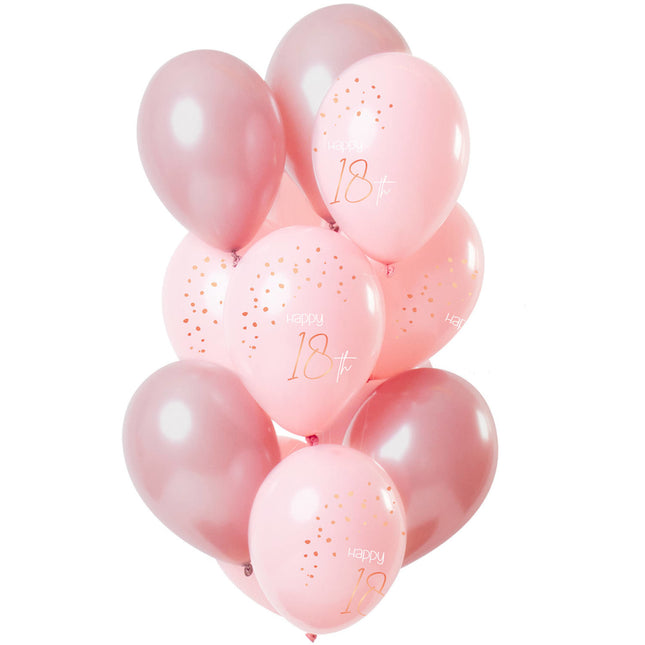 Globos 18 Años Oro Rosa 30cm 12pcs