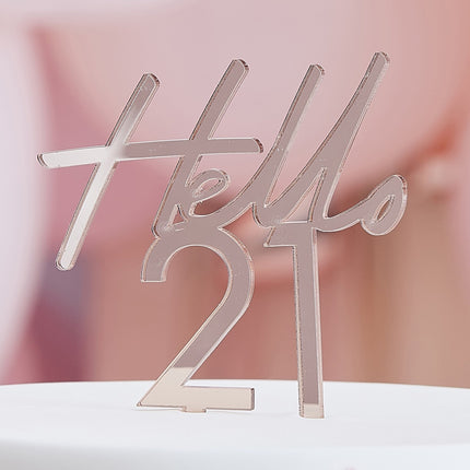 Rose Gold Cake topper 21 Años 10m