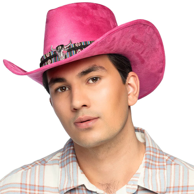 Sombrero Vaquero Rosa Luxe