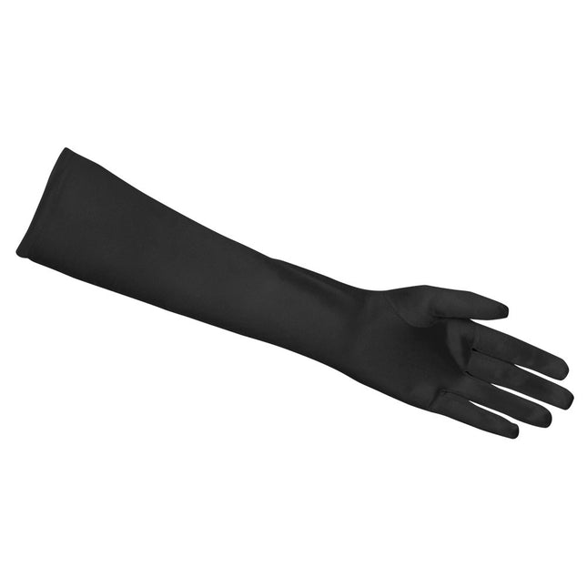 Guantes Largos Raso Negro