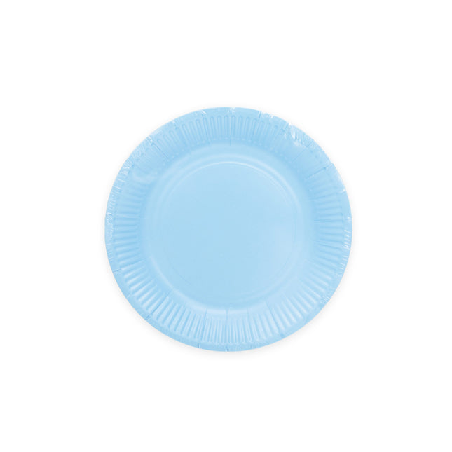 Platos Azul Claro Papel 18cm 20ud