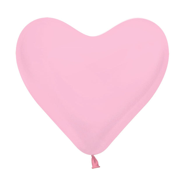 Globos Corazón Rosa 30cm 50pcs