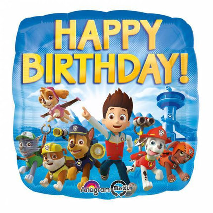 Globo de Helio Paw Patrol Feliz Cumpleaños 45cm vacio