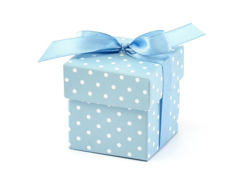 Cajas de regalo Punteadas Azul Claro 5,2cm 10pcs