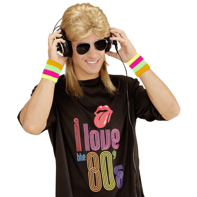 Peluca 80s Aso Rubia Con Gafas