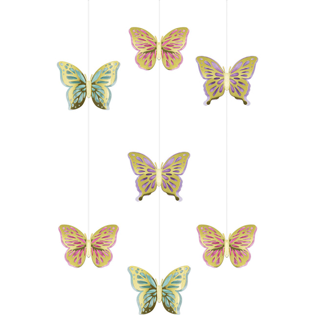 Mariposa Colgante Decoración 18cm 3pcs