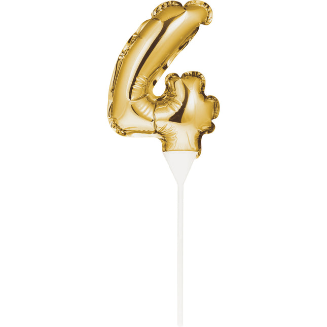 Gold Cake topper 4 Años Globo 13cm