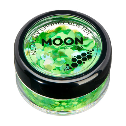 Brillo Lunar Neón UV Purpurina Gruesa Verde 3g