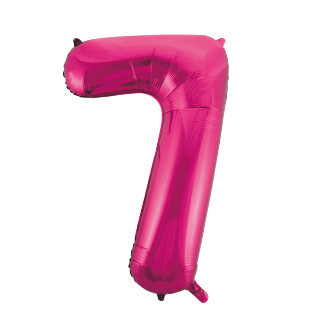 Globo Foil Figura 7 Fucsia XL 86cm vacío