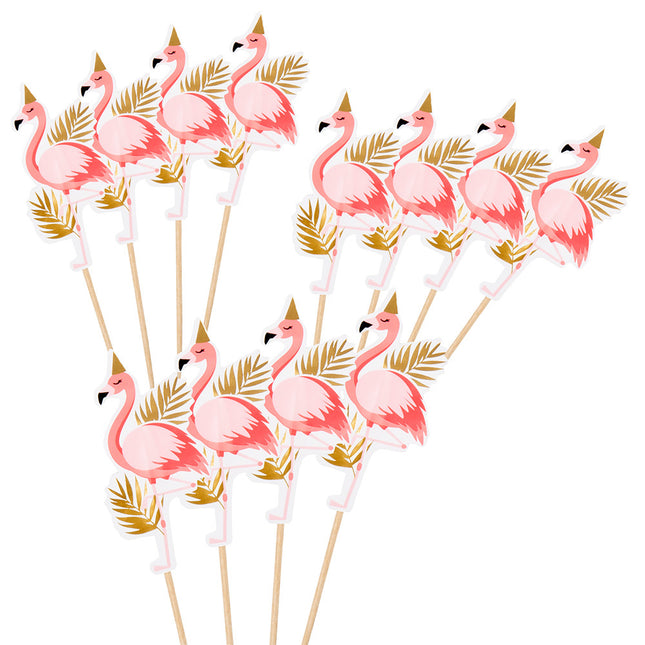 Flamingo Palillos de cóctel 13cm 12pcs