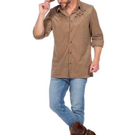 Blusa Western Marrón Hombre