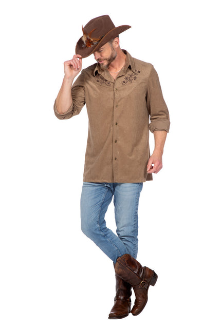 Blusa Western Marrón Hombre