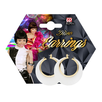 Pendientes Disco 70S Oro Blanco