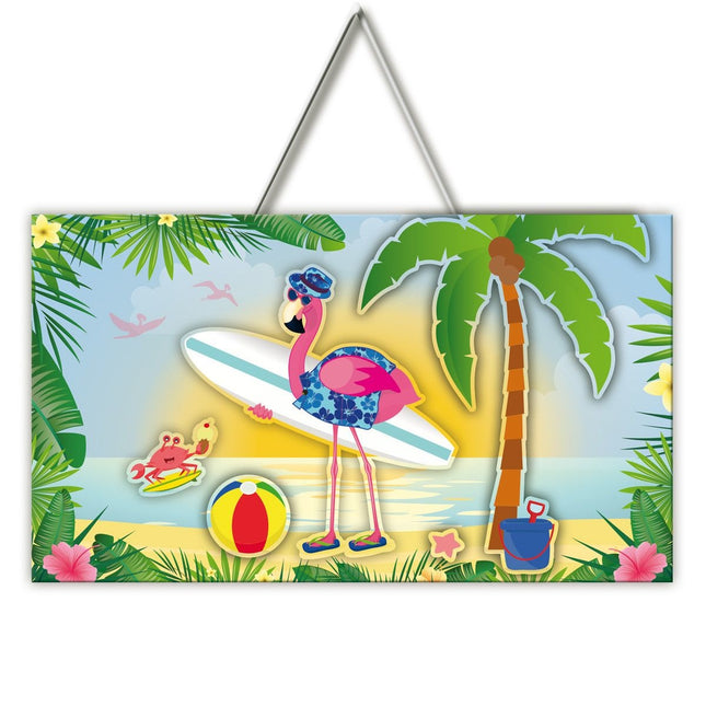 Señal de puerta Hawaii Flamingo 47cm