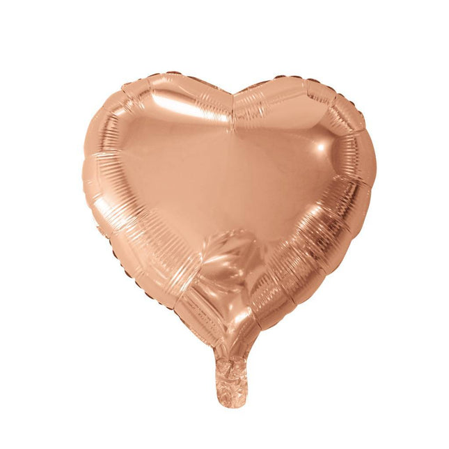 Globo de Helio Corazón Oro Rosa 46cm vacio