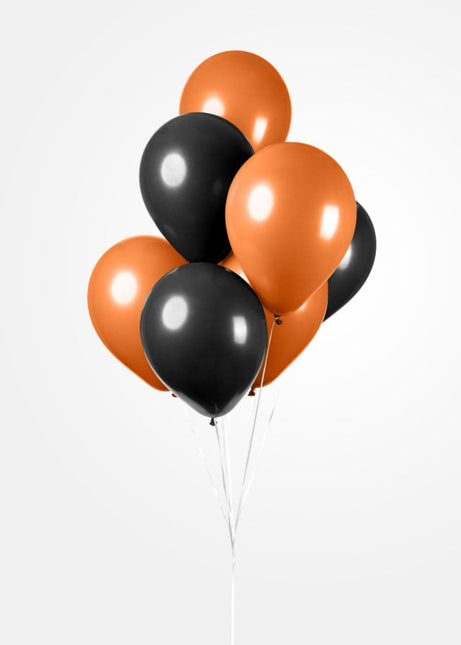 Globos Negro/Naranja 30.5cm 10pcs