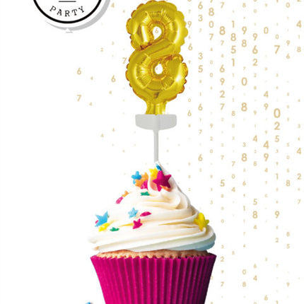 Gold Cake topper 8 Años Globo Foil 12.5cm