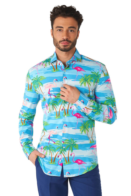 Camisa Hawaii Flamingo OppoSuits Hombre
