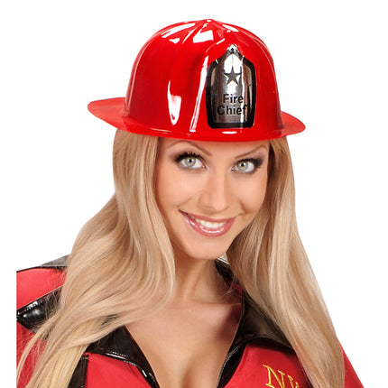 Casco de Bombero Rojo Jefe de Bomberos