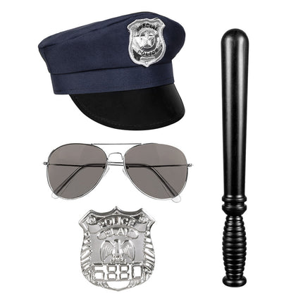 Conjunto Disfraz Policía 33cm 4 piezas