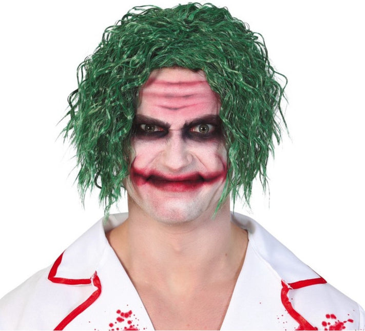 Peluca de Halloween Joker Verde