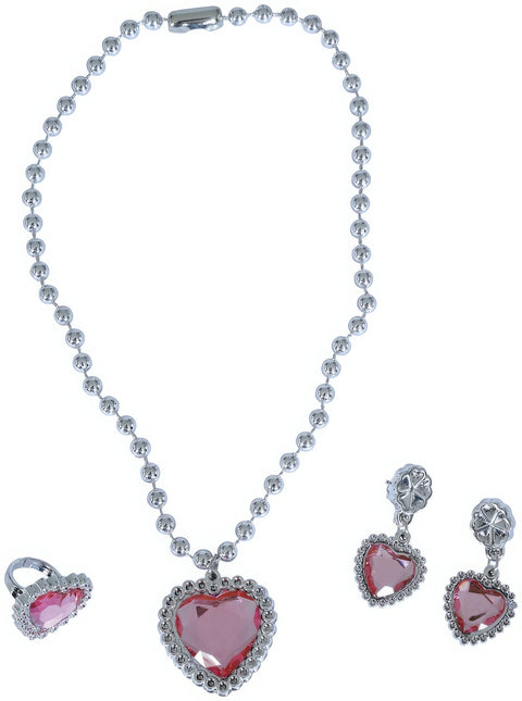 Conjunto de joyería Plata Corazón Rosa