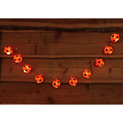 Guirnalda luminosa LED Balones de fútbol naranja 1,4 m