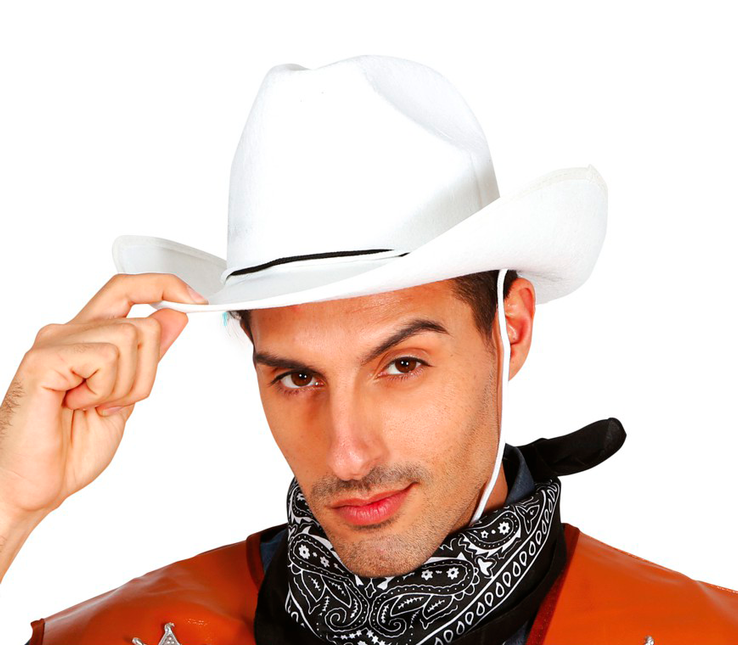 Sombrero de vaquero blanco