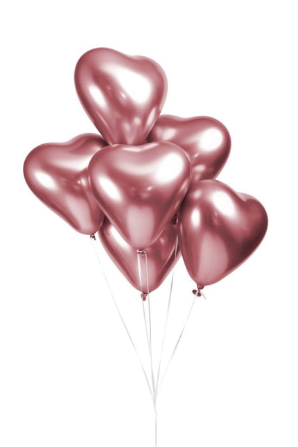 Globos Corazón Rosa 30cm 6pcs