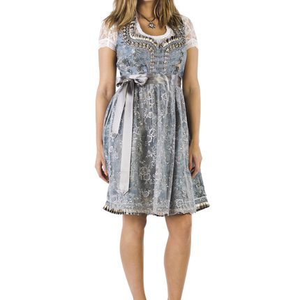 Oro Plata Vestido Dirndl Oktoberfest Señoras 2 Piezas