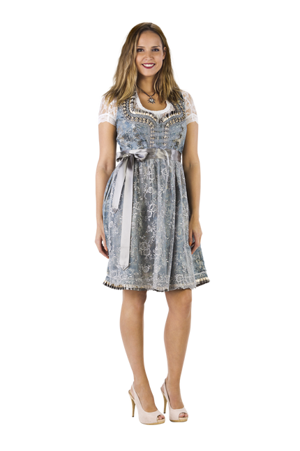 Oro Plata Vestido Dirndl Oktoberfest Señoras 2 Piezas