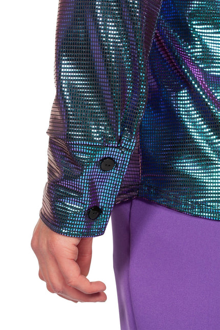 Blusa Disco Azul Morado Metalizado